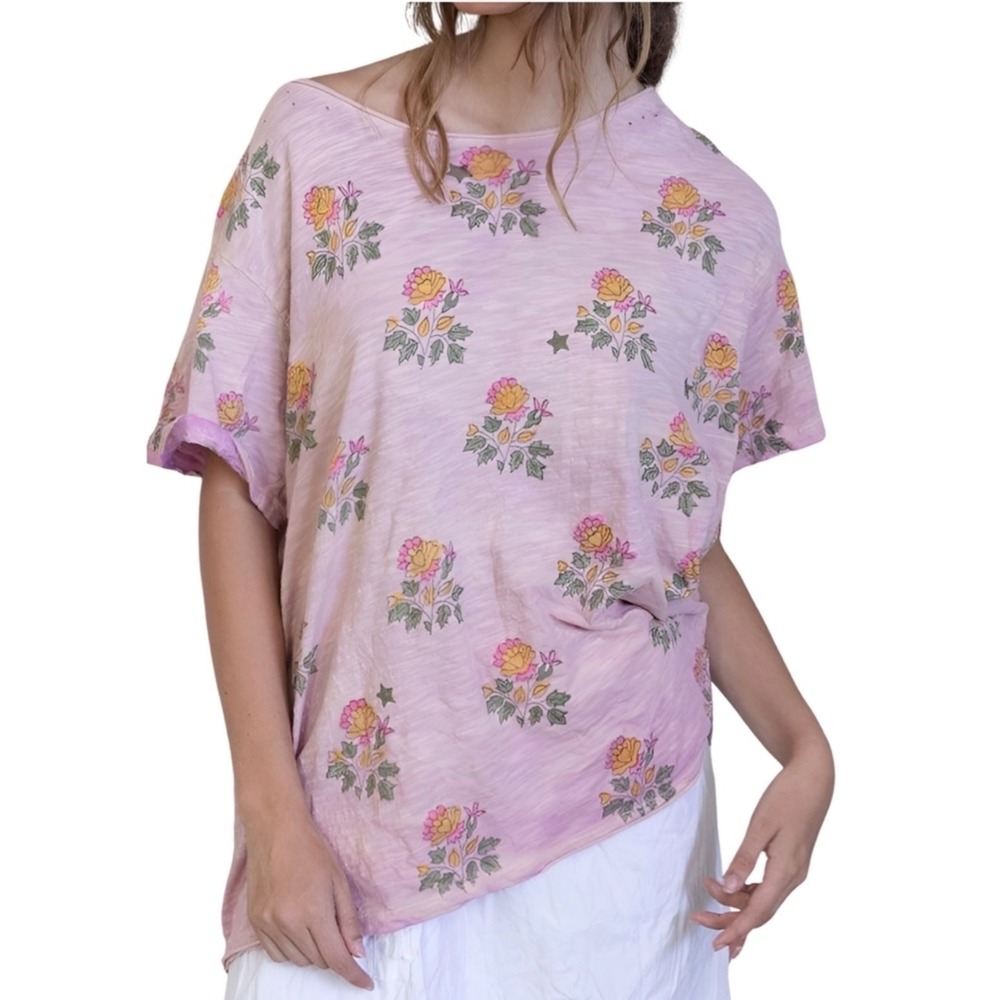 Magnolia Pearl 🌸 Pink Floral 🌸 Tara Tee Shirt 1515 Allium Short Sleeve